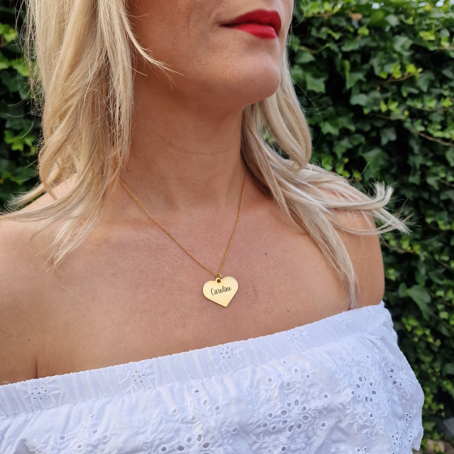 Ketting & hartje met naam | Kleur: Goud of Zilver