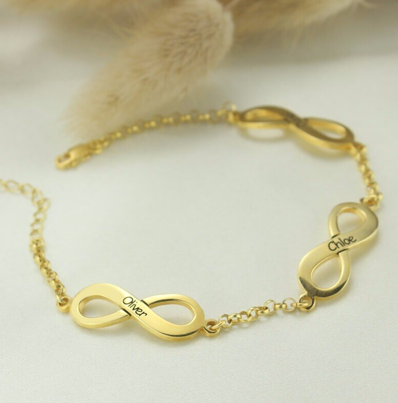 Infinty armband met 3 namen