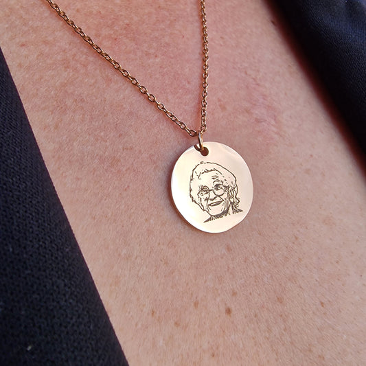 Ik zal je bij me dragen tot ik je weer zie | Halsketting met foto | Goud, zilver of roségouden kleur