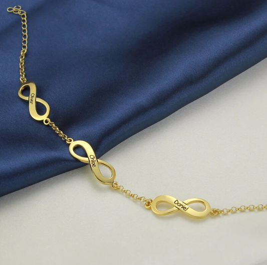 Infinty armband met 3 namen